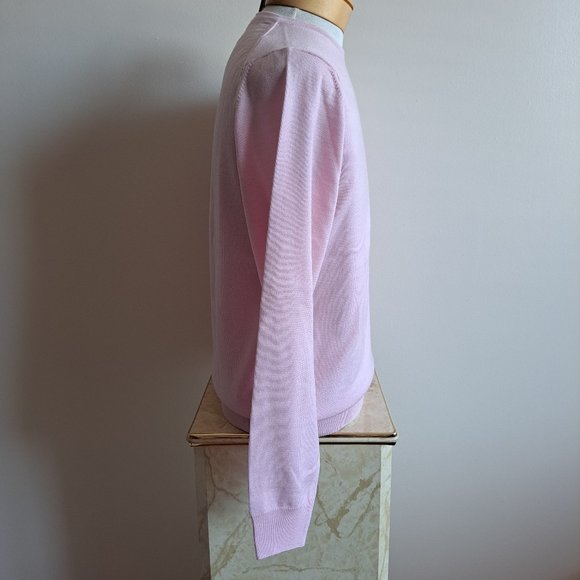 New Stenstroms Men's Merino Wool Long Sleeve Pink Shirt Pullover Sweater Sz S/M - Picture 6 of 16